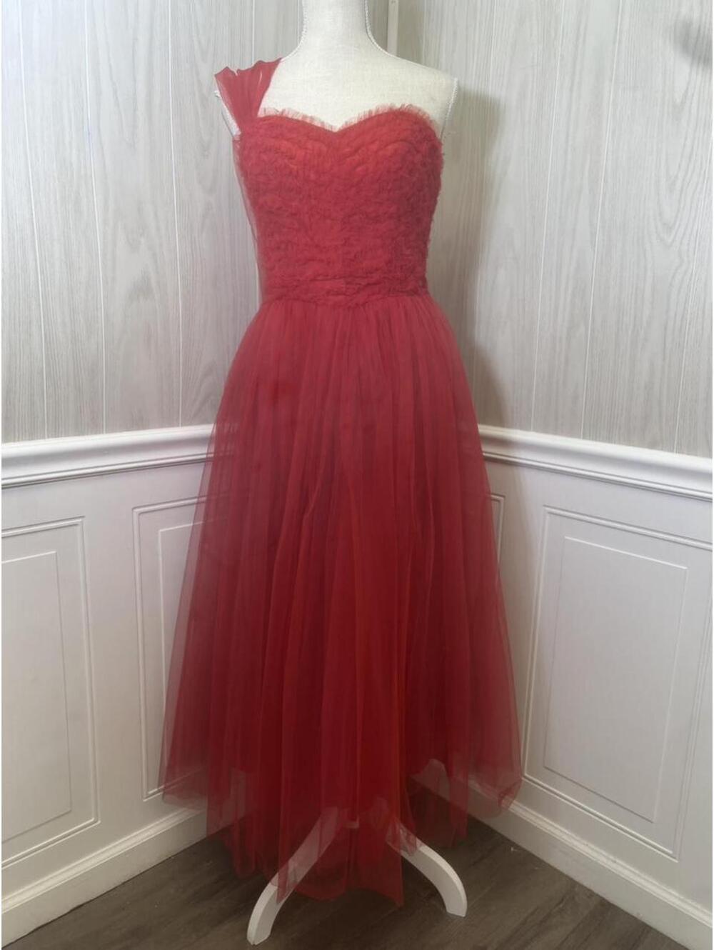 Vintage Lorrie Deb 1950's red sweetheart dress.